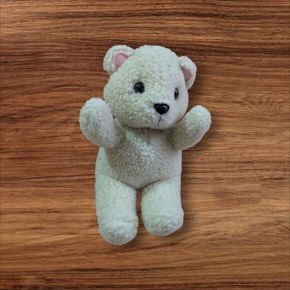 Vintage 80s Snuggle Bear Plush Toy, Lever Brothers Snuggle Teddy Bear 6"white - Picture 1 of 9